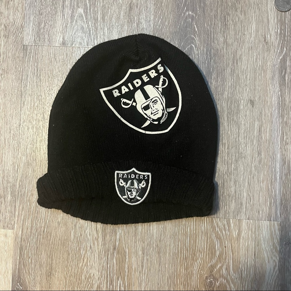 Vintage Reebok Oakland Raiders NFL Toboggan Beanie